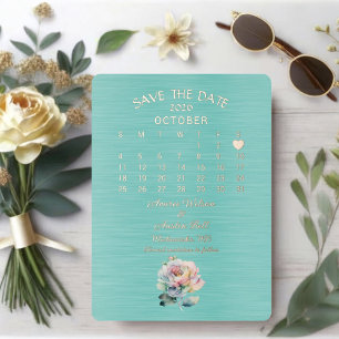 Invitation En Aluminium Enregistrer la date Octobre 2026 Mariage