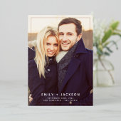 Invitation En Aluminium Enregistrer la date Photo Photo Rose Gold (Debout devant)