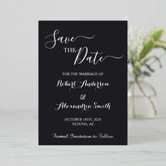 Invitation En Aluminium Enregistrer le Mariage de date Argent (Debout devant)