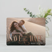 Invitation En Aluminium Enregistrer le titre de la date de l'annonce Real  (Debout devant)