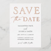 Invitation En Aluminium Enregistrer l'invitation Date Foil (Recto)