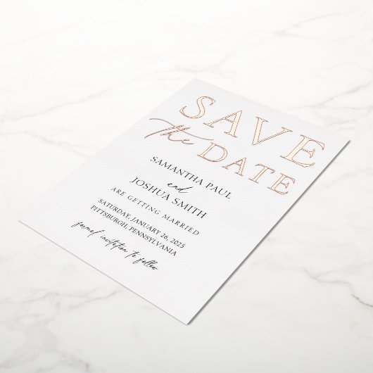 Invitation En Aluminium Enregistrer l'invitation Date Foil (Rotation)