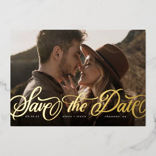 Invitation En Aluminium Enregistrer l'invitation de date (Recto)