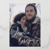 Invitation En Aluminium Enregistrez Simplement La Date (Recto)