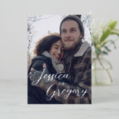 Invitation En Aluminium Enregistrez Simplement La Date (Debout devant)