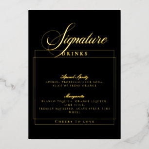 Invitation En Aluminium Enseigne de boissons Signature Classique Ivoire No