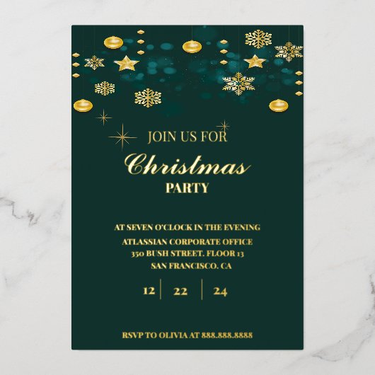 Invitation En Aluminium Ensemble de fête de Noël (Recto)