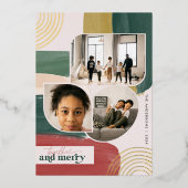 Invitation En Aluminium Ensemble & Joyeux | Photo Abstraite moderne Noël (Recto)