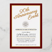 Invitation En Aluminium ENTREPRISE ANNIVERSAIRE PARTI logo moderne marron  (Recto)
