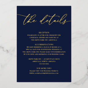 Invitation En Aluminium Enveloppe de mariage minimaliste bleu marine à feu