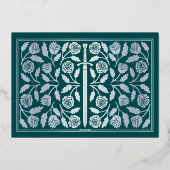 Invitation En Aluminium Épée médiévale sarcelle argentée Réponse mariage (Verso)