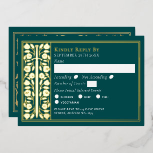 Invitation En Aluminium Épée Médiévale Sarcelle Or RSVP Mariage