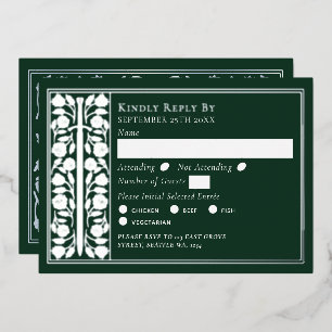 Invitation En Aluminium Épée Médiévale Verte Argentée Réponse Mariage