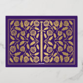 Invitation En Aluminium Épée Médiévale Violet Or Réponse Mariage (Verso)