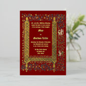 Invitation En Aluminium époque victorienne 1843 Mariage de style médiéval (Debout devant)