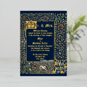 Invitation En Aluminium époque victorienne 1873 Mariage de style médiéval (Debout devant)