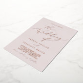Invitation En Aluminium Épuration en or Rose délicate | Blush Le Mariage D (Rotation)