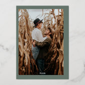 Invitation En Aluminium Esage vert chic or ampersand noms photo mariage (Verso)