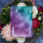 Invitation En Aluminium Espace d'astronomie cosmique Turquoise violet arge