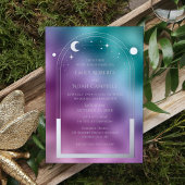 Invitation En Aluminium Espace d'astronomie cosmique Turquoise violet arge