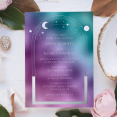Invitation En Aluminium Espace d'astronomie cosmique Turquoise violet arge