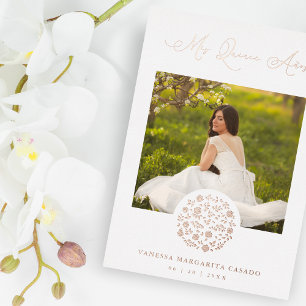 Invitation En Aluminium Espagnol Romantique Real Rose Gold Roses Wreath Ph