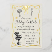 Invitation En Aluminium Esprits brillants | Cocktail de vacances (Recto)