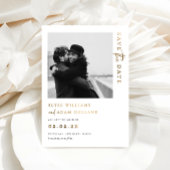 Invitation En Aluminium Estelle Photo feuille d'or mariage à retenir la da