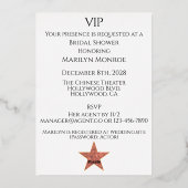 Invitation En Aluminium Étoile d'Hollywood (Verso)