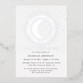 Invitation En Aluminium étoiles céleste de minuit célébration de la feuill (Recto)