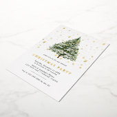 Invitation En Aluminium Étoiles d'arbre de Noël | Fun Festive Noël Party (Rotation)