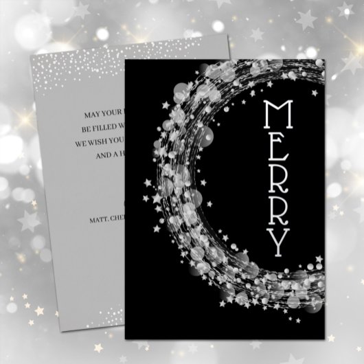 Invitation En Aluminium Étoiles de Noël argentées