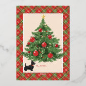 Invitation En Aluminium Étoiles de Noël en rouge, vert et or (Verso)