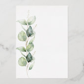 Invitation En Aluminium Eucalyptus 60e Anniversaire Verdure Aquarelle Or (Verso)
