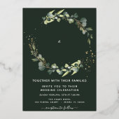 Invitation En Aluminium Eucalyptus Arrière - plan vert Mariage vert (Recto)