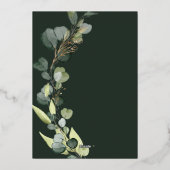 Invitation En Aluminium Eucalyptus Arrière - plan vert Mariage vert (Verso)