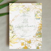Invitation En Aluminium Eucalyptus Boho Moderne Pampas Or Enregistrer La D