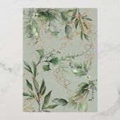 Invitation En Aluminium Eucalyptus Boho Moderne Pampas Or Enregistrer La D (Verso)