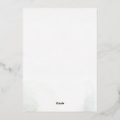 Invitation En Aluminium Eucalyptus Botanique Baby shower vert Or (Verso)