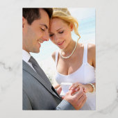 Invitation En Aluminium Eucalyptus Calligraphie Mariage photo Argent (Verso)