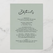 Invitation En Aluminium Éucalyptus Calligraphie Sage tout en un Mariage (Verso)