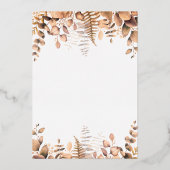 Invitation En Aluminium Eucalyptus chute bois mariage d'or (Verso)