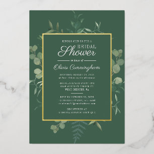 Invitation En Aluminium Eucalyptus de verdure Succulent Enterrement de vie