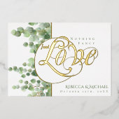 Invitation En Aluminium Eucalyptus Foliage Rien De Fancy Just Love Mariage (Recto)