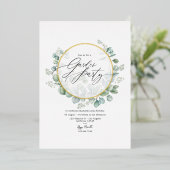 Invitation En Aluminium Eucalyptus Géométrique Herbarium (Debout devant)