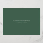 Invitation En Aluminium Eucalyptus Green Save the Date Gold (Verso)