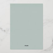 Invitation En Aluminium Eucalyptus | Mariage en écriture dorée (Verso)