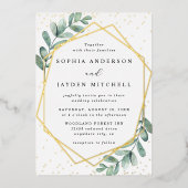 Invitation En Aluminium Eucalyptus Mariage géométrique Real (Recto)