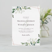 Invitation En Aluminium Eucalyptus Mariage Real Rose Gold (Debout devant)