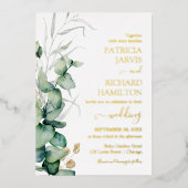 Invitation En Aluminium Eucalyptus Mariage vert (Recto)